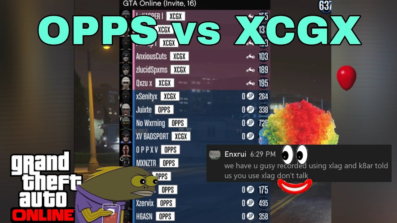 OPPS vs XCGX (Crew war) BIGGEST NOOBS IN GTA ONLINE!