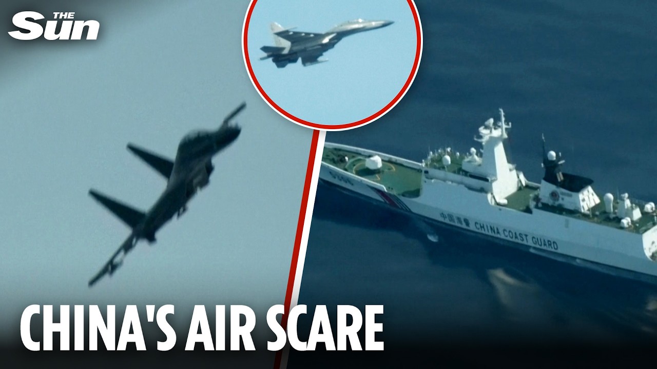 Chinese fighter jet flies DANGEROUSLY close to Filipino plane days after South China Sea ship crash
