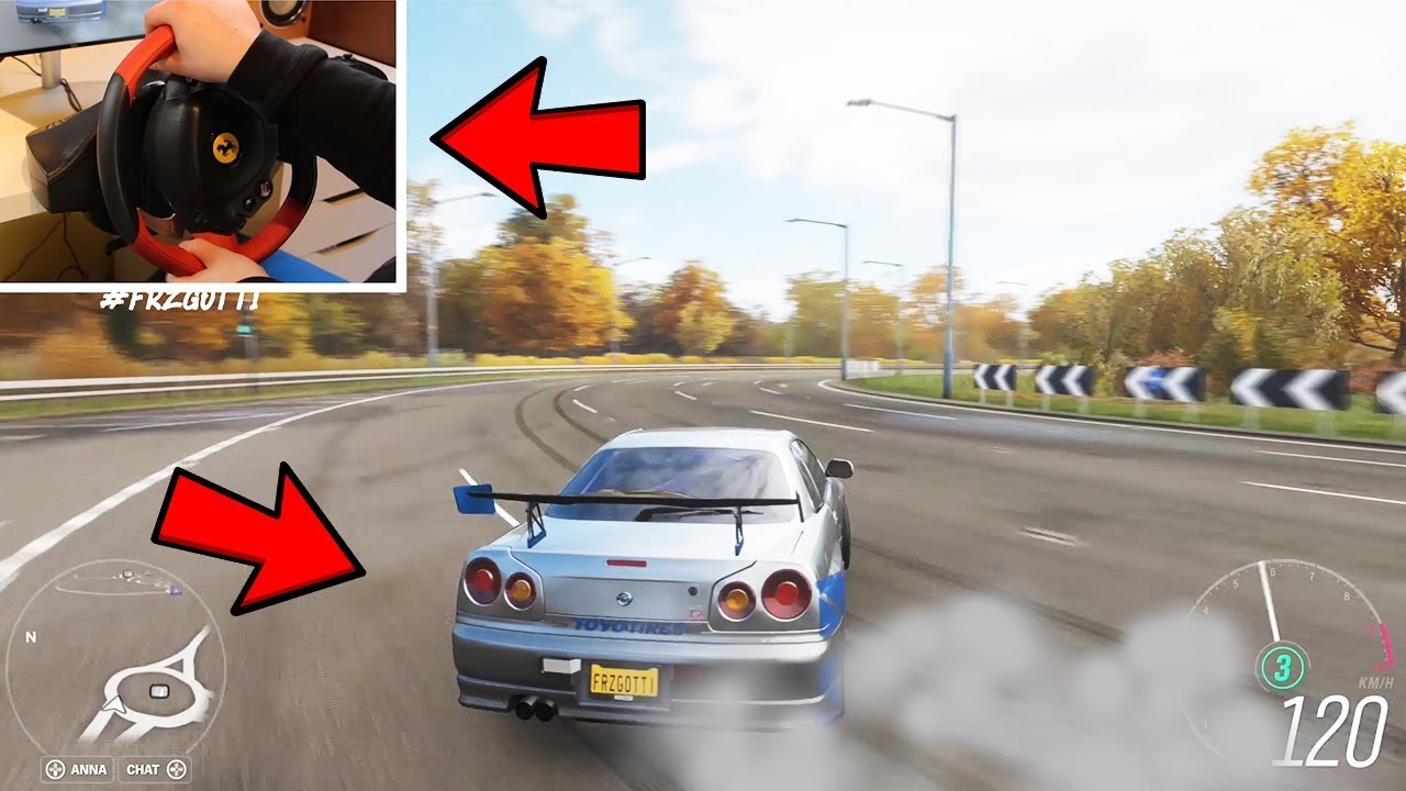 Forza Horizon 4 Driving Nissan Skyline GTR R34 (Thrustmaster 458 Spider Steering Wheel) Gameplay