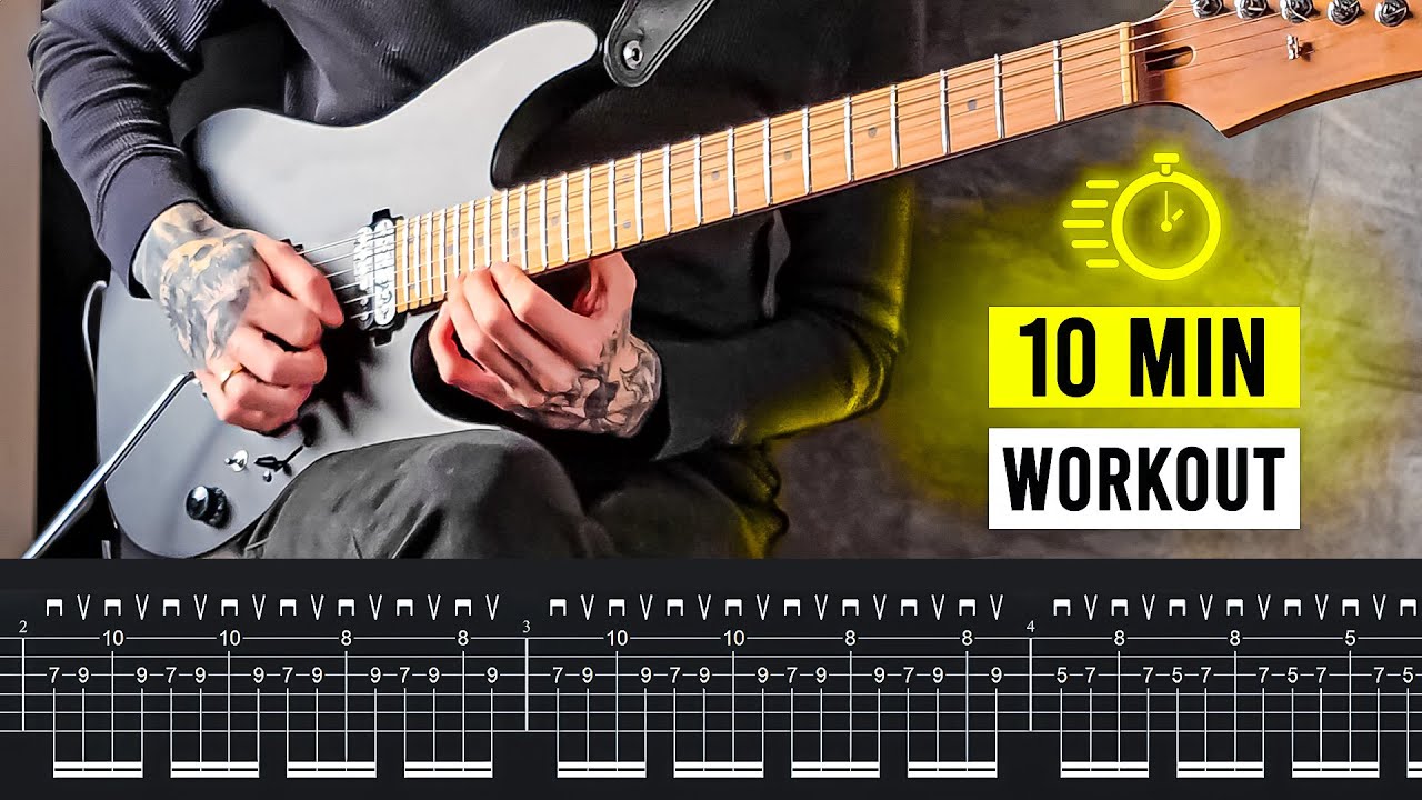 10 MIN PICKING CONTROL WORKOUT - string skipping, timing, alternate picking & more