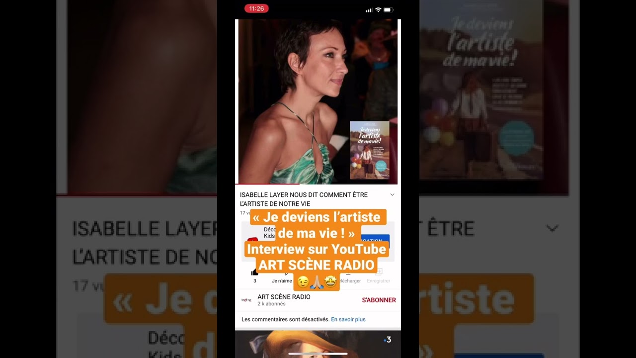 &laquo;&nbsp;Je deviens L&rsquo;artiste de ma vie !&nbsp;&raquo; Isabelle Layer, &Eacute;ditions Eyrolles - Interview￼ ART SC&Egrave;NE RADIO￼