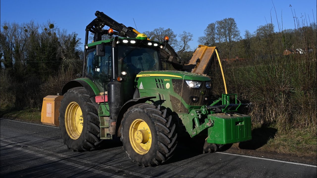 Hedge Cutting with John Deere 6155R & McConnel on BUSY Roadsides - Hedge Cutting 2024
