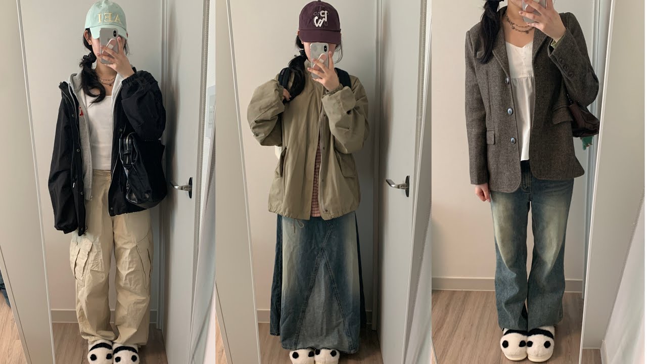 봄에 입기 좋은 아우터 추천 🤍 • ootd • 룩북 • 대학생 • 개강룩 • 가성비 • 아우터 추천 • 꾸안꾸부터 꾸꾸까지! 🎵