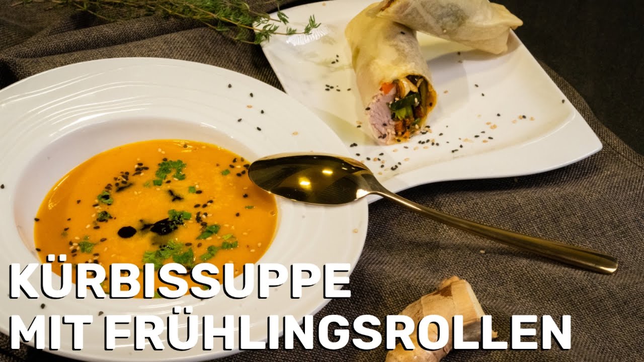 Kürbissuppe mit Frühlingsrollen - Adis Heimatküche