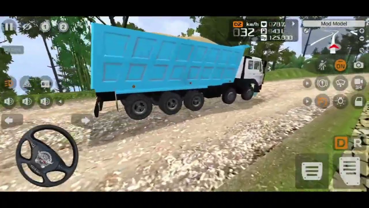 INDIAN TRUCK DRIVING BUS SIMULATOR | INDONESIA MOUNTAIN ROAD | BHARAT BENZ 12X12 TRUCK DRIVING 7