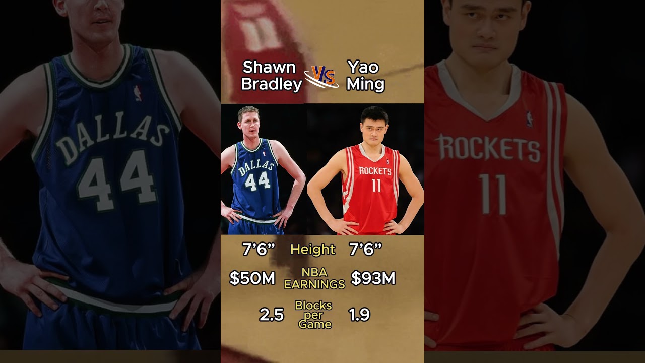 Yao Ming vs Shawn Bradley | Battle of the 7&rsquo;6&rdquo; Giants 👀🏀 #yaoming #basketballplayer #basketball