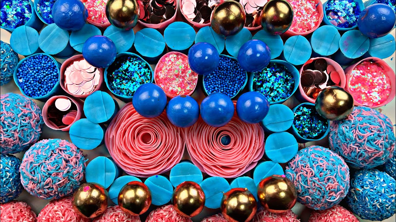 Crushing soap boxes with glitter💖Clay cracking 💙Soap balls 💖