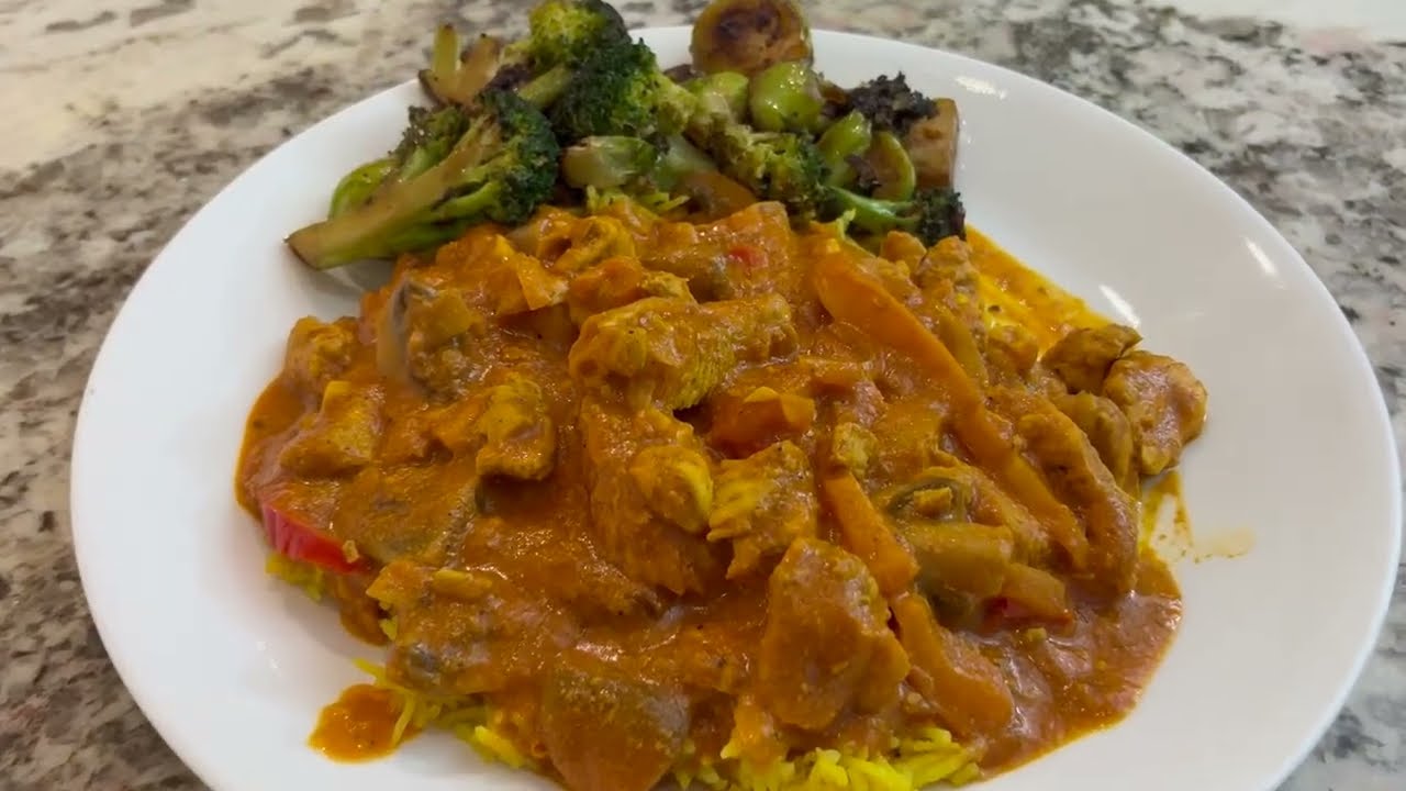 Rich Butter Chicken with Pan Fried Vegetables