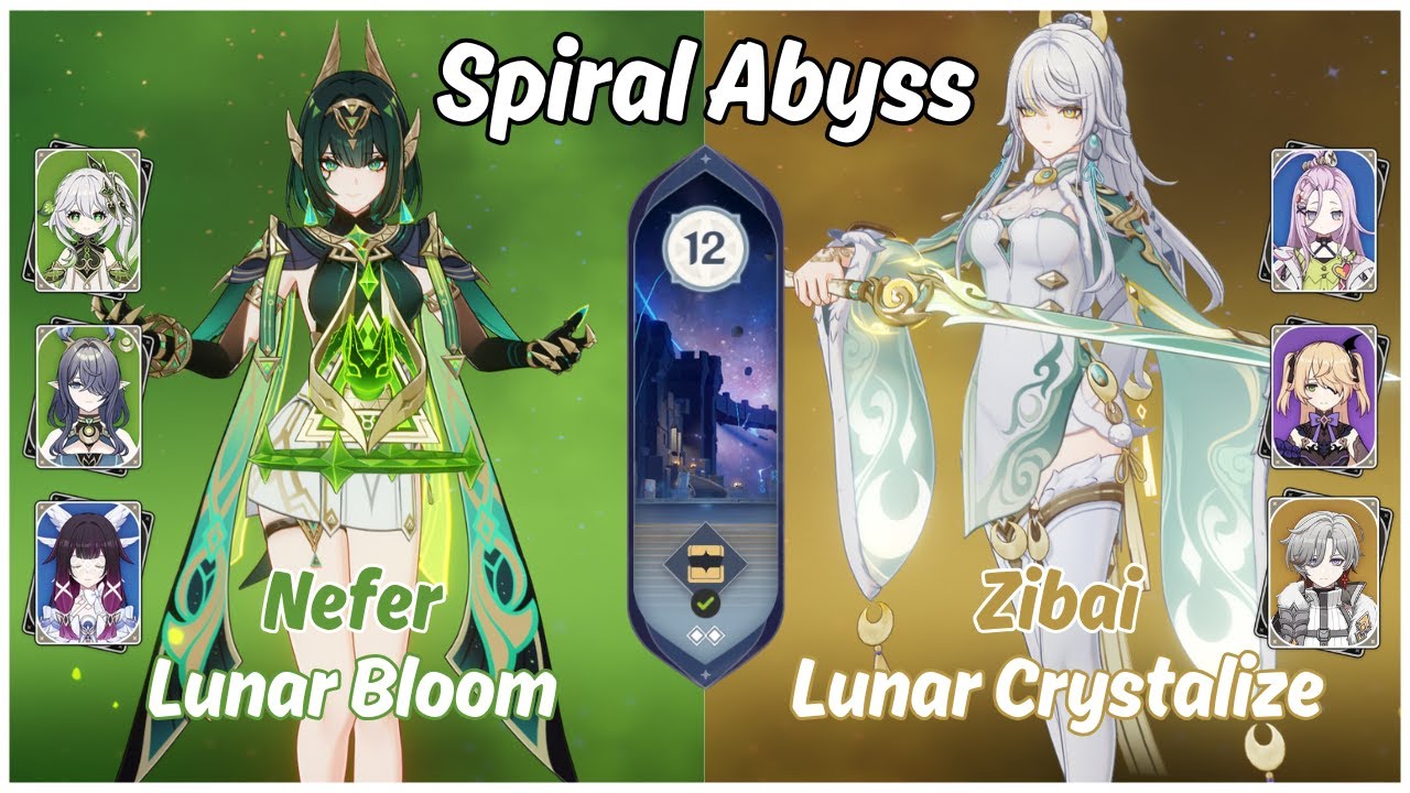 Nefer Lunar Bloom & Zibai Lunar Crystalize | Spiral Abyss | Genshin Impact 6.3