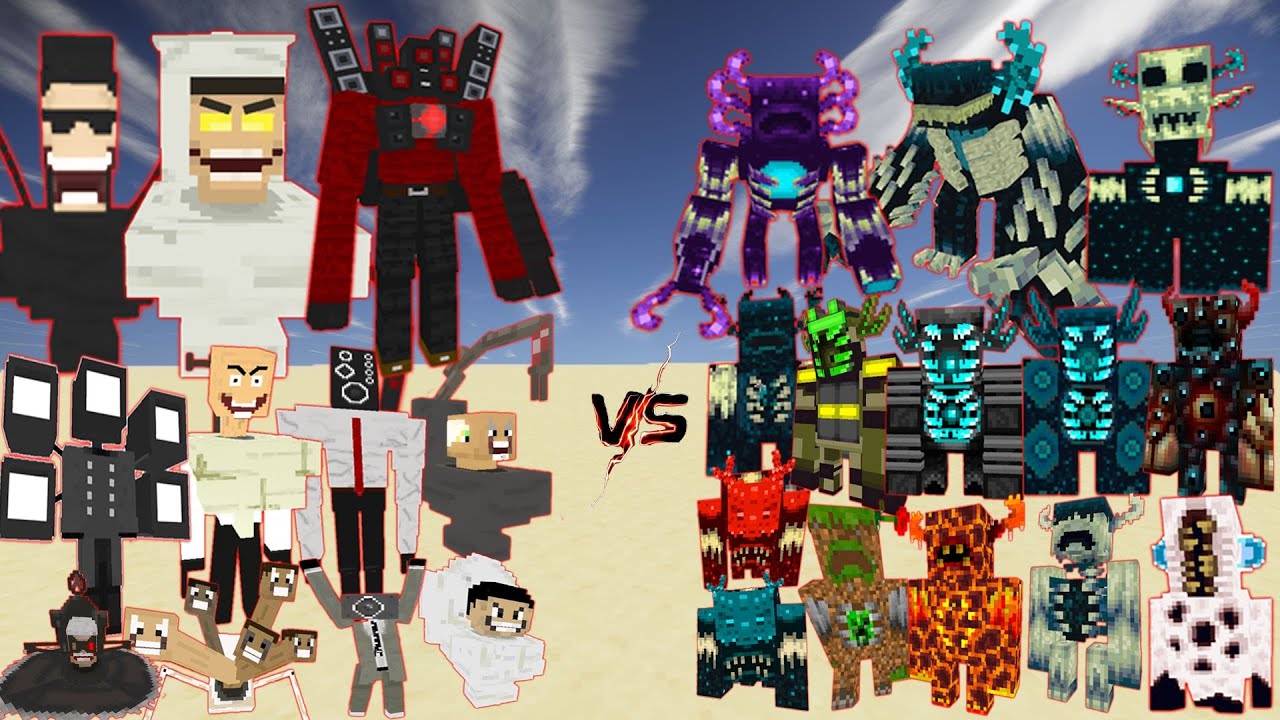 All Skibidi vs All Warden | Minecraft Mob Battle