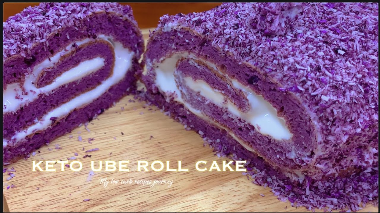 KETO UBE ROLL CAKE
