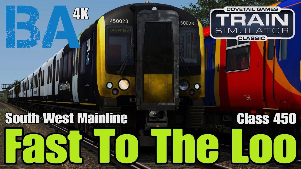 Fast To The Loo (4K) - Class 450 - South West Mainline - Train Simulator Classic