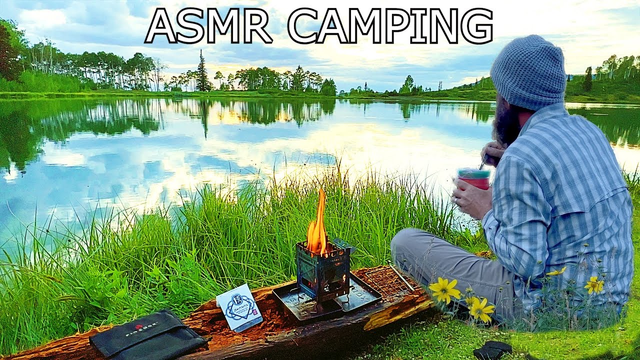 Peaceful ASMR Moto Camping Catch & Cook on my Firebox Freestyle Wood Fire Stove.
