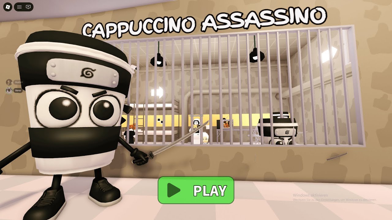 Escaping CAPPUCCINO ASSASSINO PRISON RUN! (Obby) #roblox #scaryobby