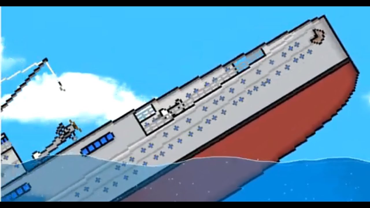 Lightning cuts the DKM Flugzeugdampfer ship in half, causing it to sink | Floating Sandbox