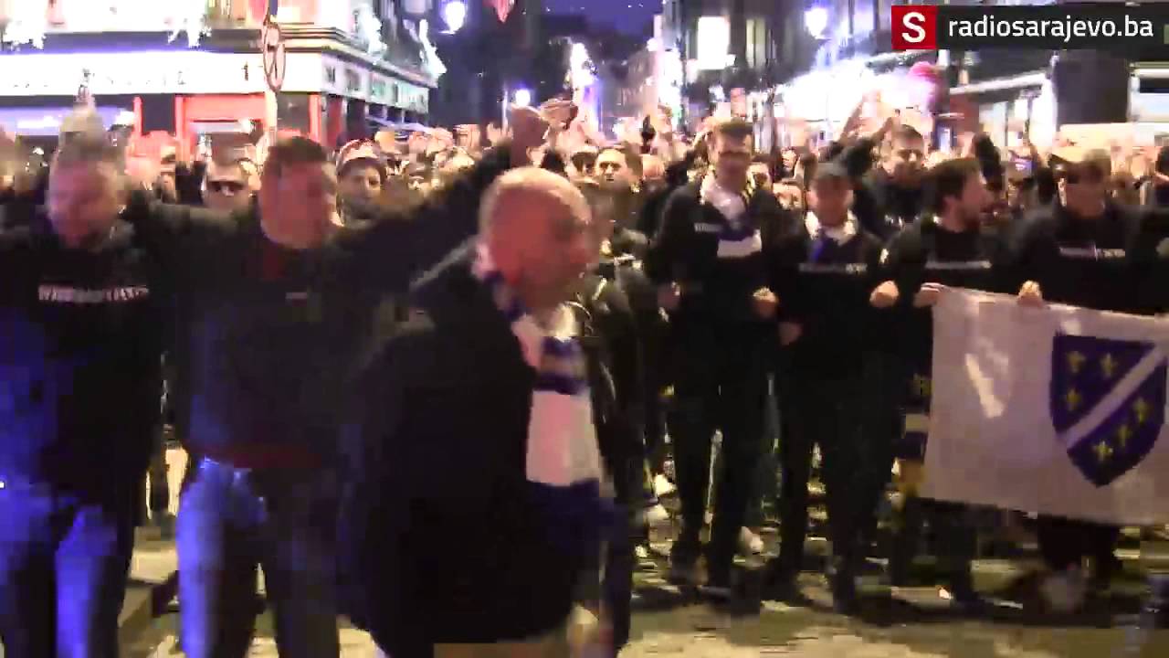 Radiosarajevo.ba: BH Fanaticosi u Dublinu korteom krenuli prem stadionu