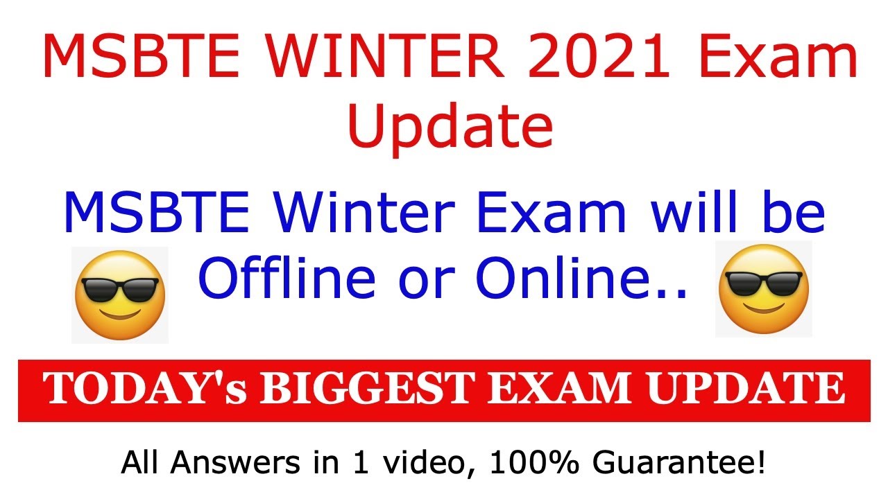 MSBTE Winter 2021 Exam will be Online or Offline ? MSBTE Exam Latest Update in Hindi