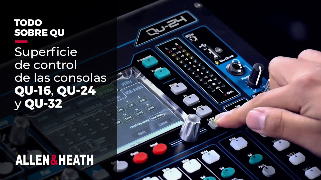 ALLEN & HEATH - Superficie de control de las consolas QU-16, QU-24 y QU-32