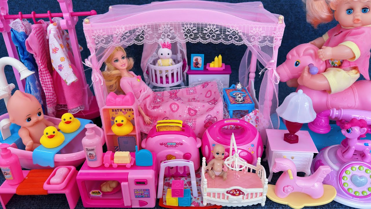 12 Minutes Satisfying with Unboxing Barbie Princess Bed & Home Appliances Playset ASMR | Review Toys
