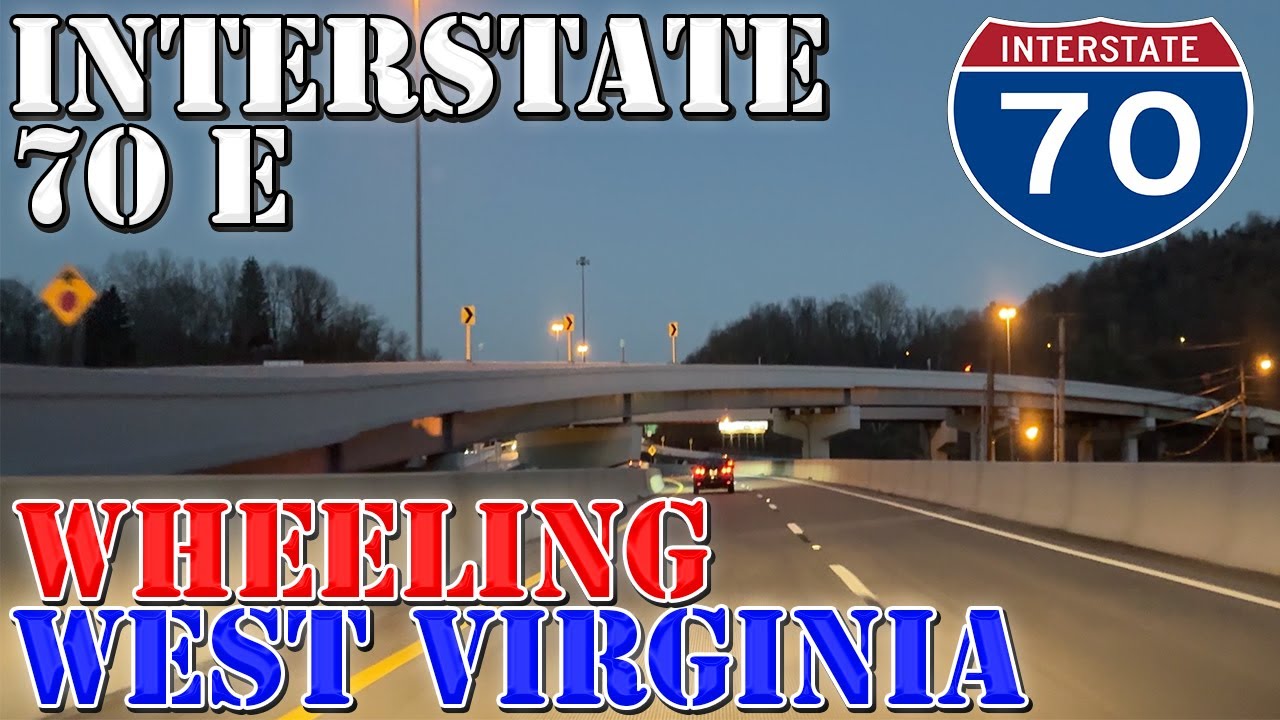 I-70 East - Wheeling - West Virginia - 4K Night Highway Drive
