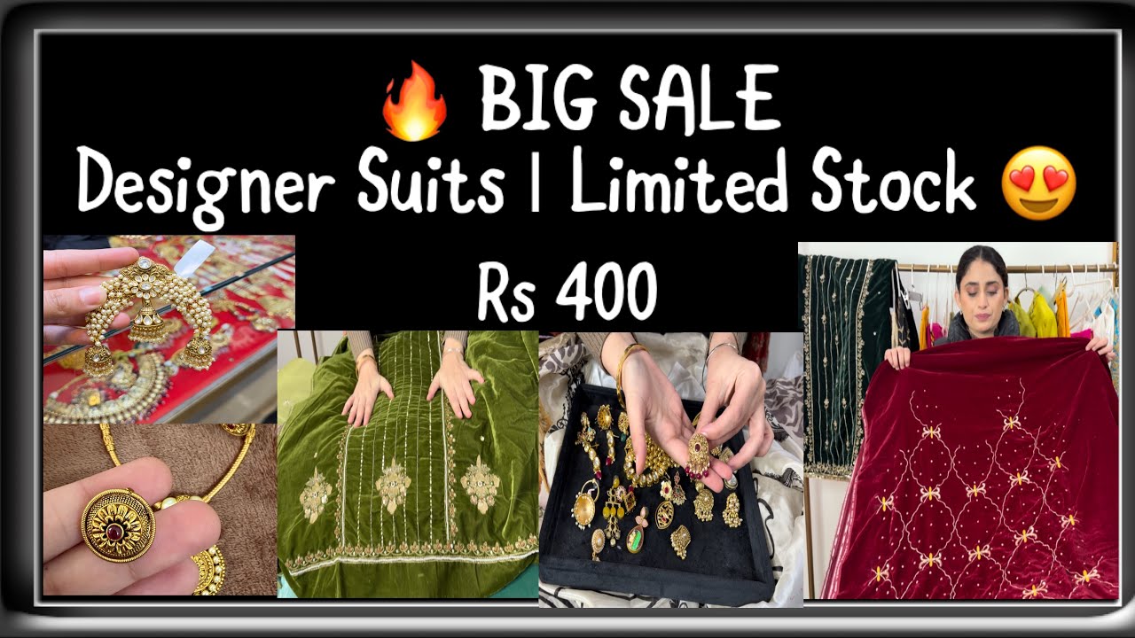 🔥 BIG SALE on Designer Suits | Partywear • Wedding • Daily Wear| Jewellery| Limited Stock 😍