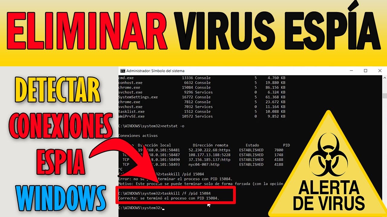 Saber si alguien Espía mi PC, Detectar y Eliminar Virus | Ver Conexiones Establecidas en Windows 11