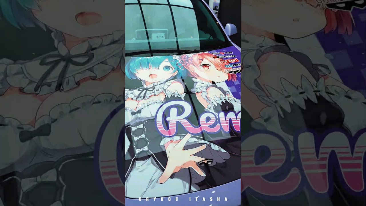 Tesla Model3 x Re:Zero - Rem Itasha design and wrap 