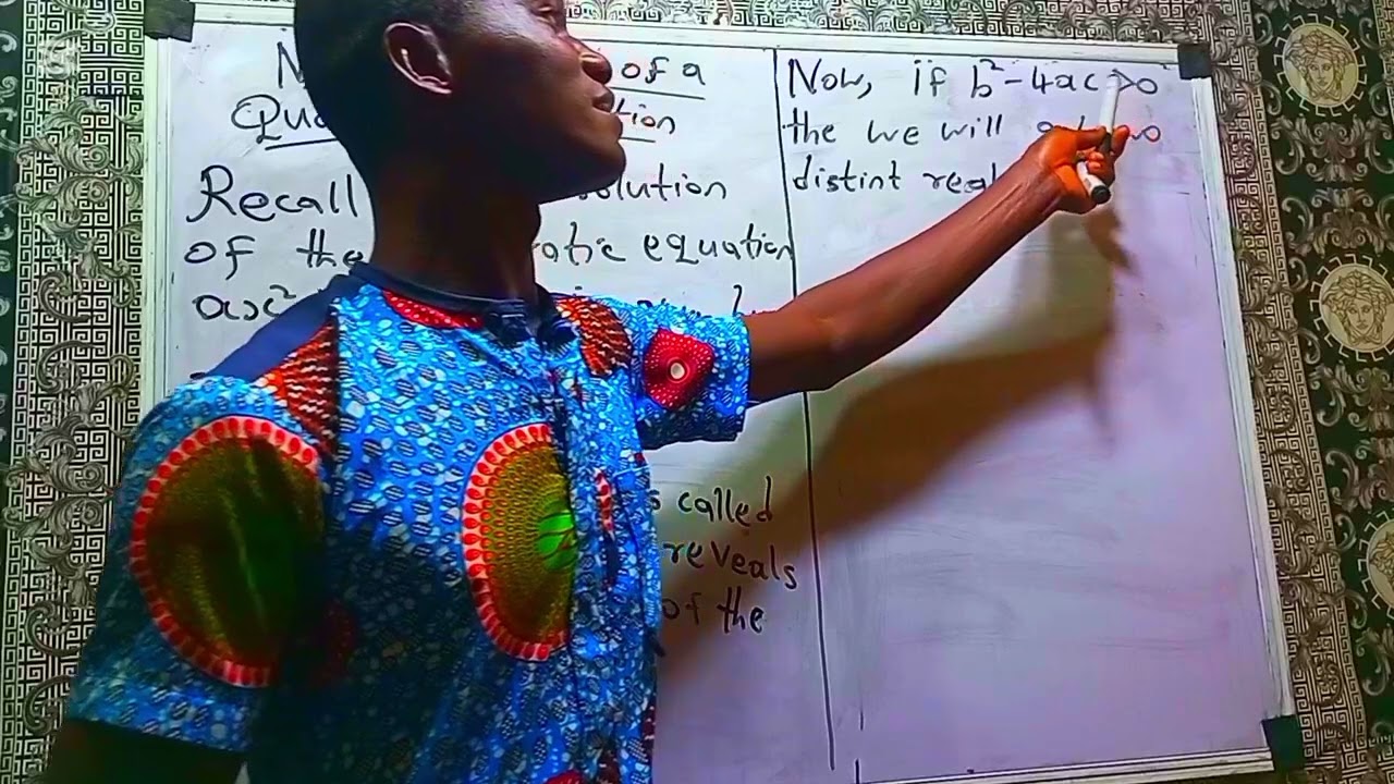 Nature of Roots of a Quadratic Equation: introduction 