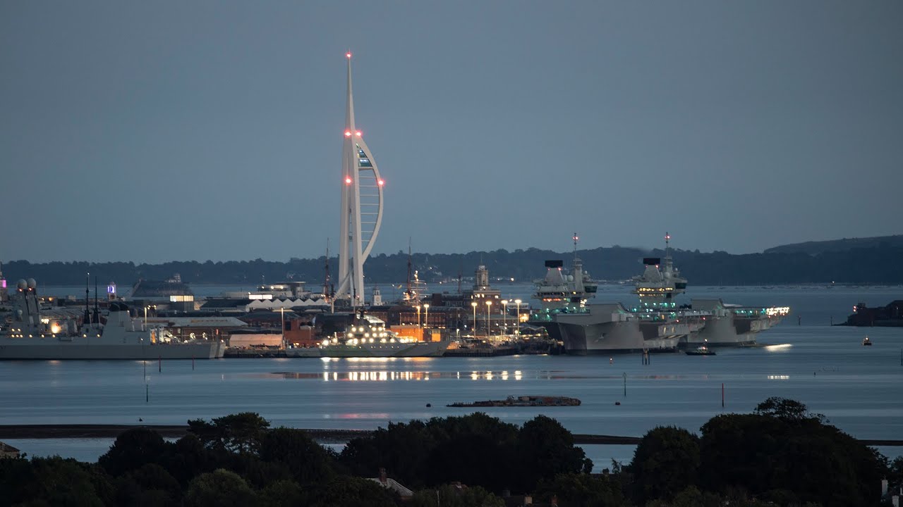 HMS Prince of Wales leaving Portsmouth August 27 2022
