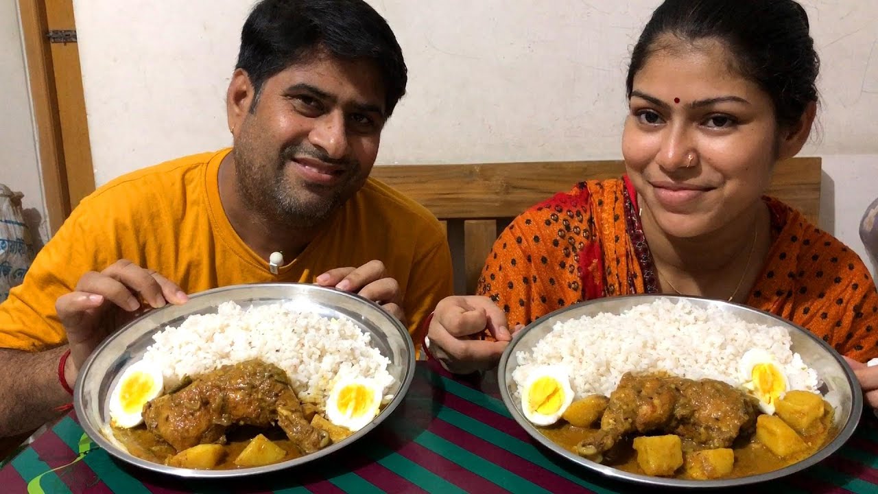 মুরগি ভুনা ও ভাত খাওয়ার প্রতিযোগিতা 😍 chicken vona and rice eating challenge