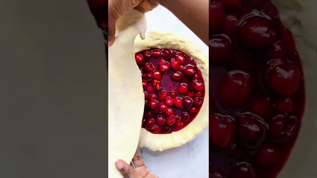 How To Make Festive Cherry Pie #shorts #howto #pie #christmas #shortscooking #recipe