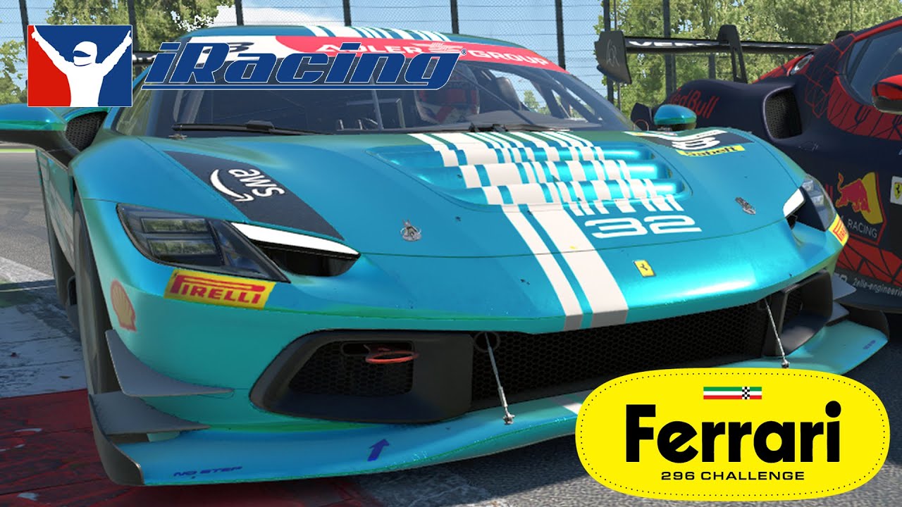 [iRacing] Fighting @ Monza – Ferrari 296 Challenge [9° 7°] [UltraWide 21:9 4K]