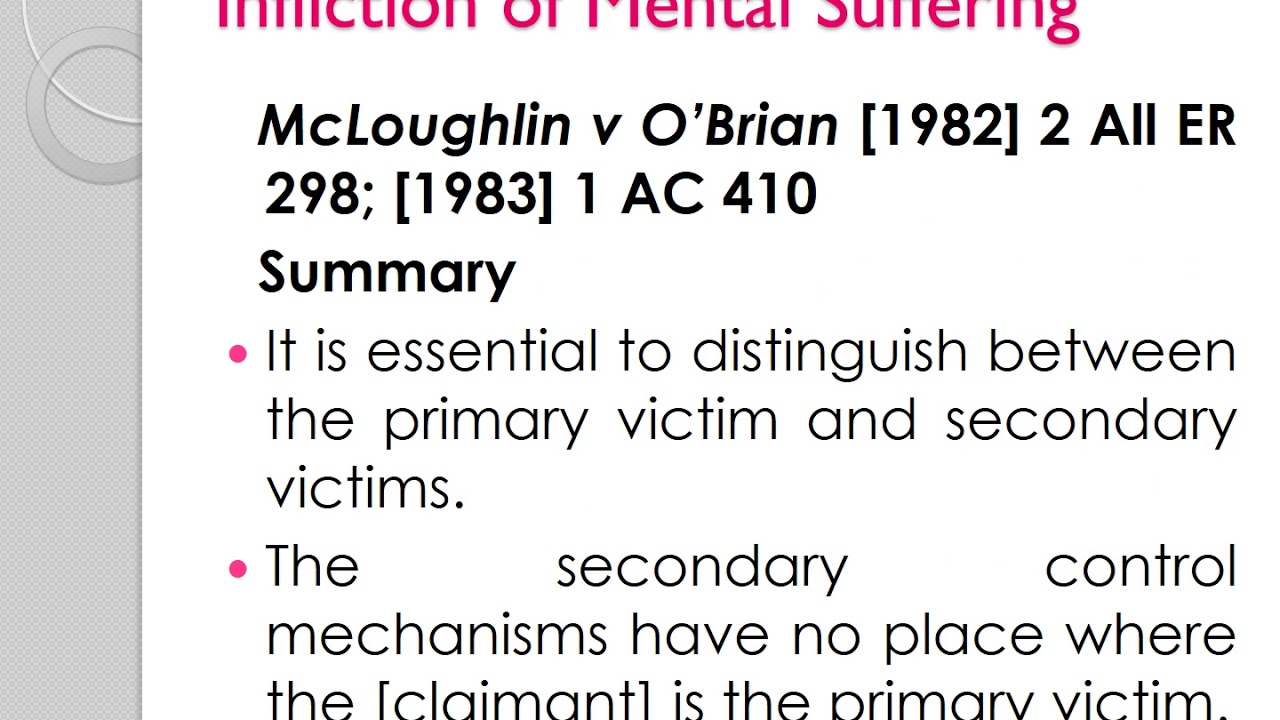 Infliction of mental suffering  Lecture video