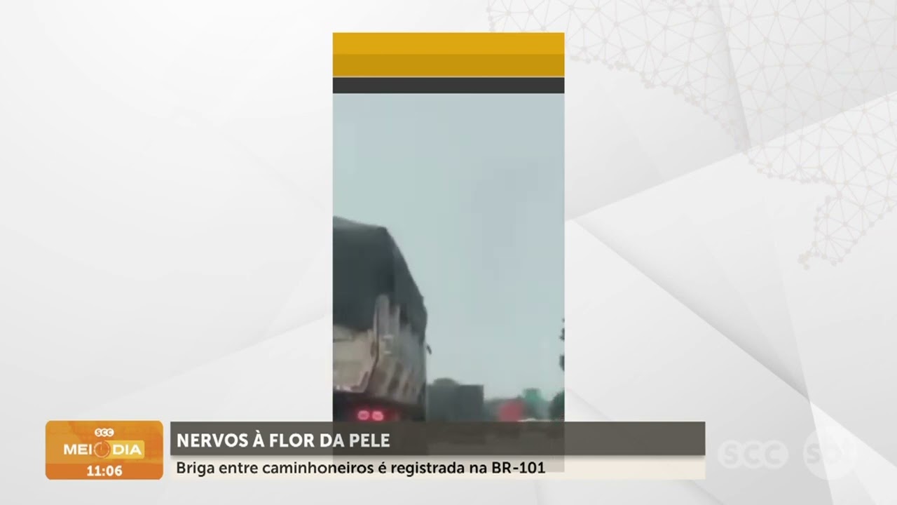 Briga entre caminhoneiros é registrada na BR-101 | Trânsito | SCC Meio-Dia