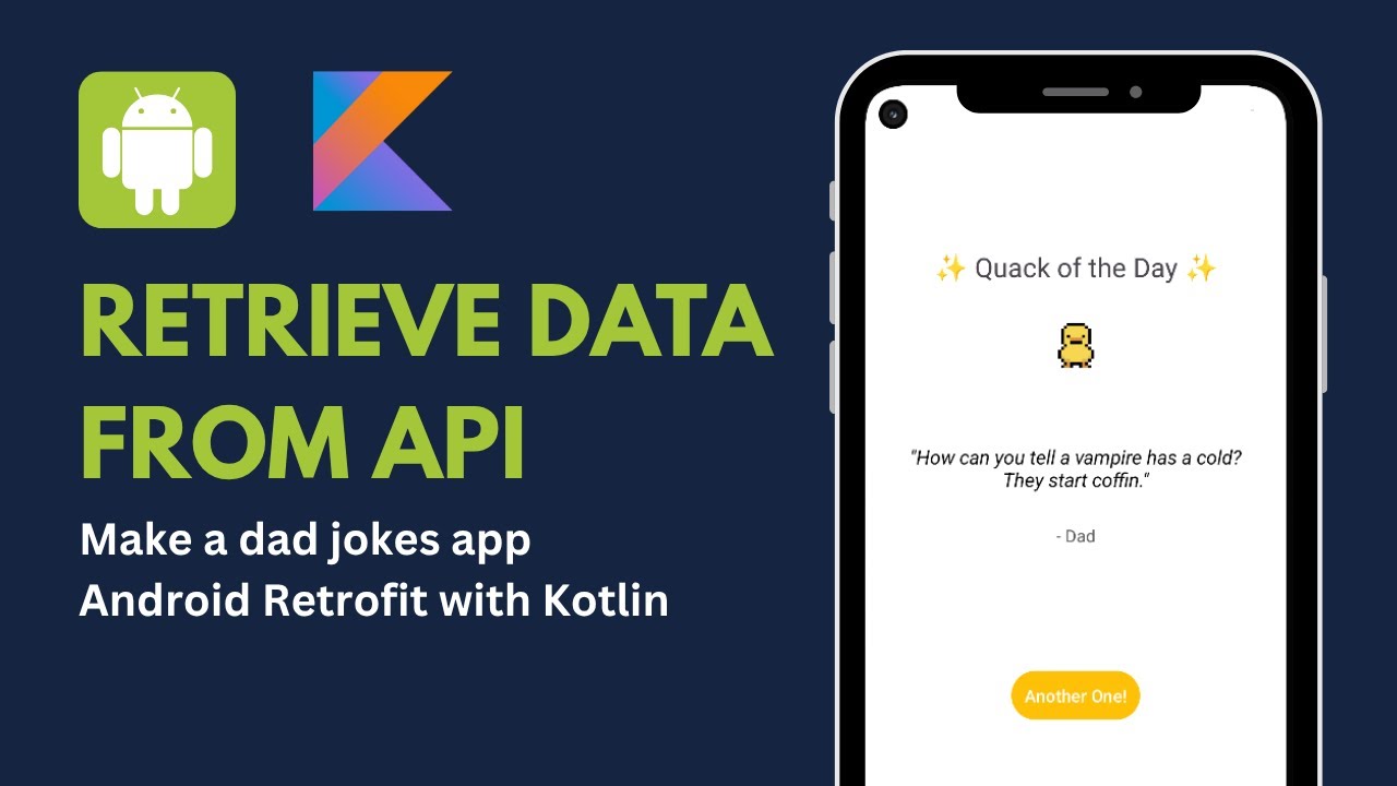 Kotlin Retrofit API Tutorial for Beginners (Android Studio Tutorial) – Make a Quote or Joke App!