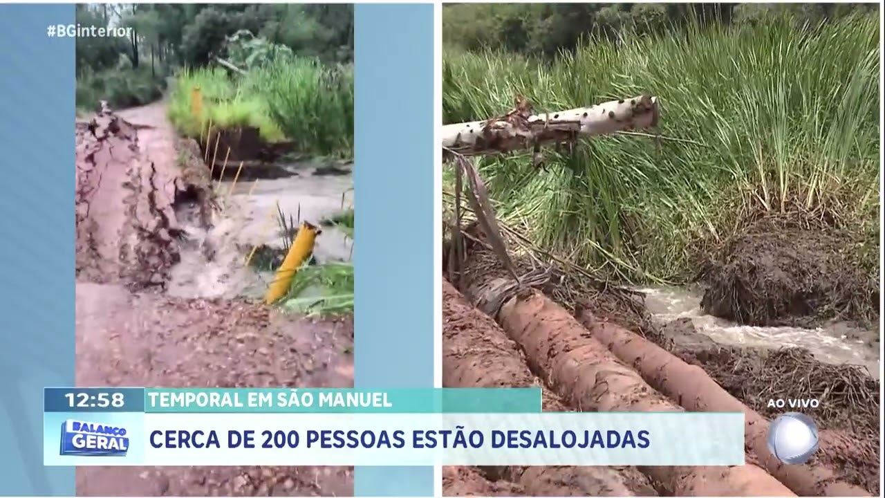 Temporal em São Manuel: cerca de 200 pessoas estão desalojadas