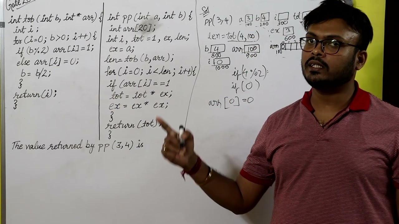 GATE 2020 Question on C program (Solved) || GATE Previous Year Question || GATE CS/IT