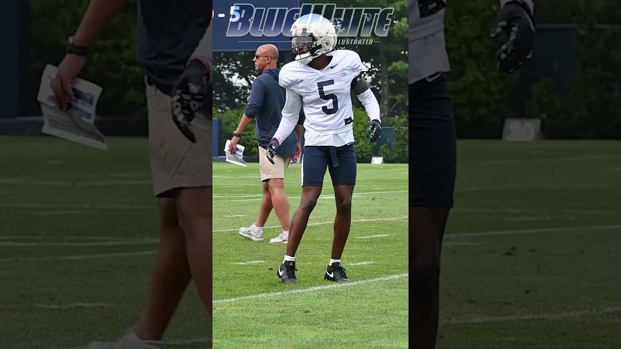 GET LOW #pennstate Wide Receivers Working On Route Breaks at Camp