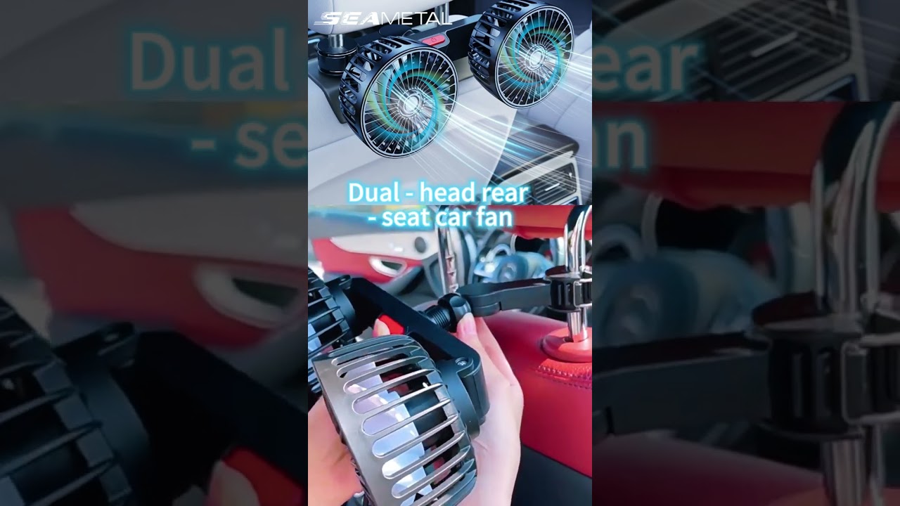 Car Fan,Dual Head USB Fan for Car Headrest and Rear Seat,3 Speed Strong Wind 360 &deg; Rotatable Car Fan