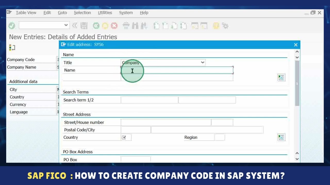 FICO : How to create a company code in SAP system ?