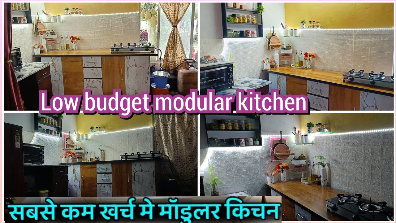 Low budget  modular kitchen l simple room me hi Modular kitchen bana lia l