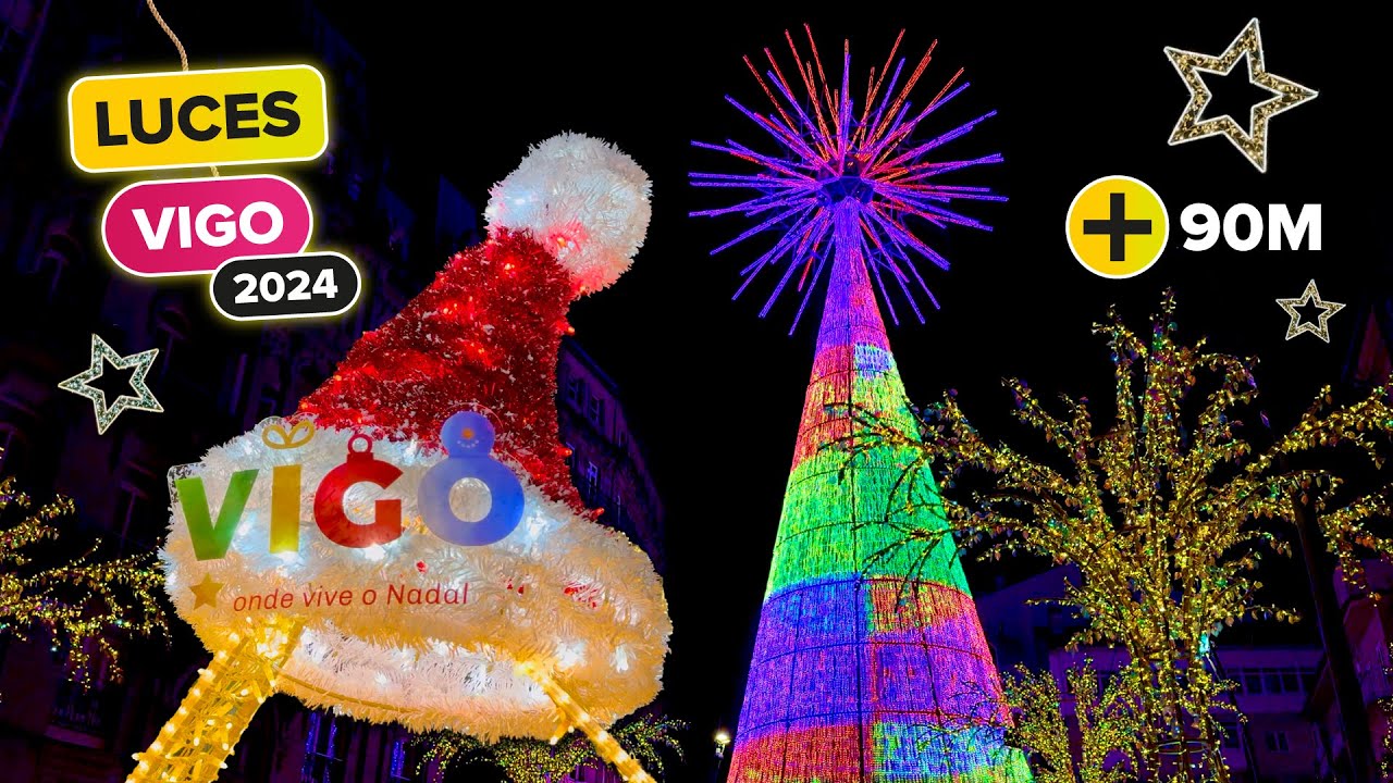 LUCES de NAVIDAD VIGO 2024 ⭐ MÁS de 90 Minutos con El Alumbrado MÁS TOP del Mundo 🎄🎁⛄