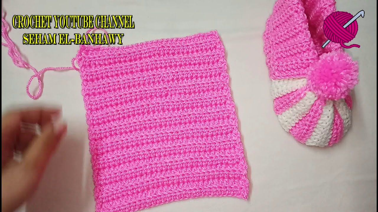هاف بوت - لكلوك - حذاء -سليبر بشكل جديد. ومختلف. سهل وبسيط  Easy Crochet Slippers /#كروشيه_يوتيوب
