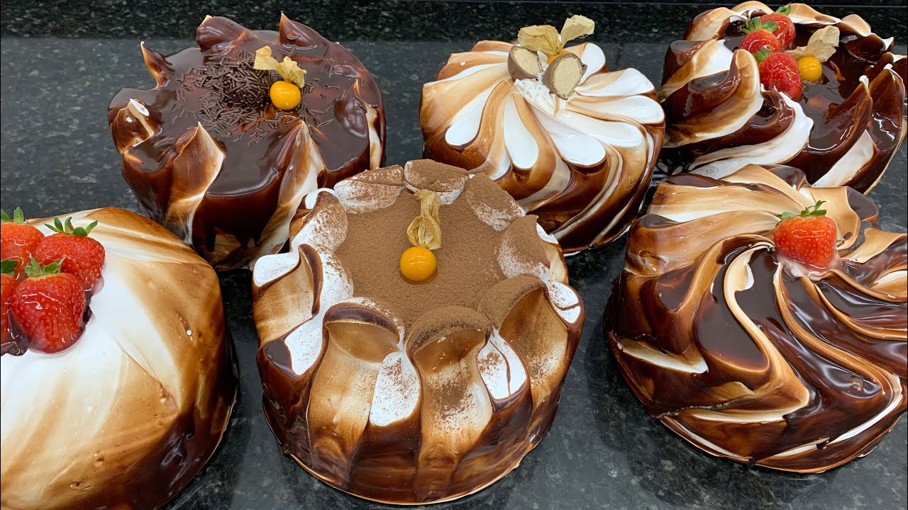 Bolos decorados com marshmallow