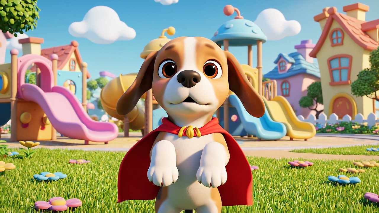 Un petit chiot devient un super heros