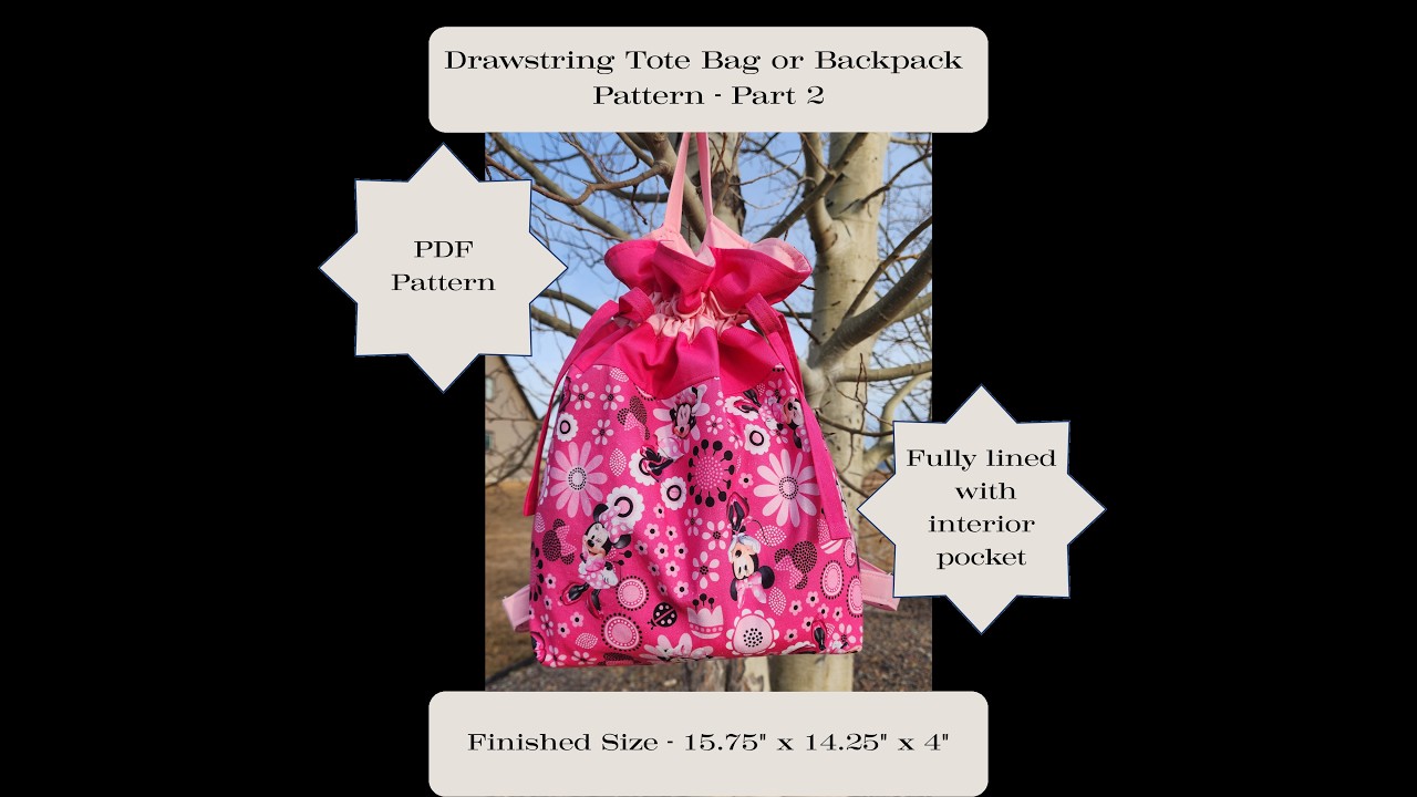 Drawstring tote & backpack pattern tutorial part 2. Drawstring Back Pack Pattern.