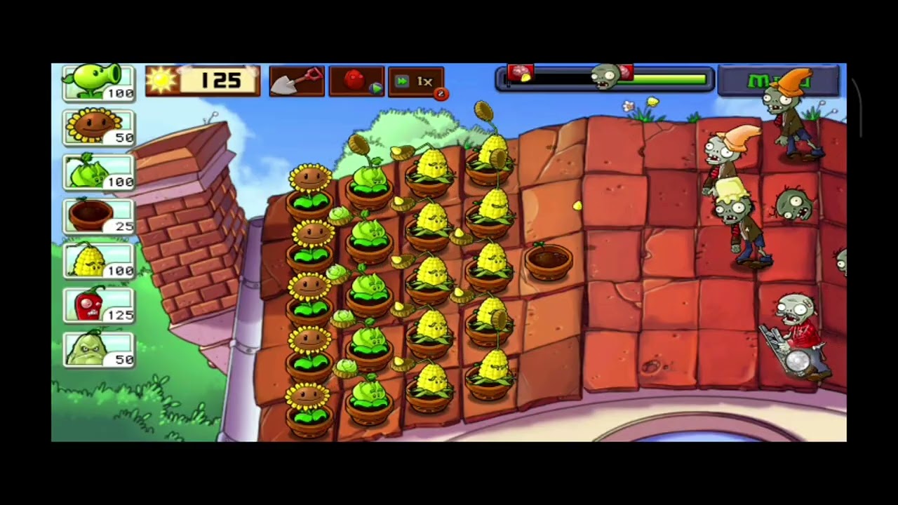 Plant vs Zombie adventure Roof level 3 🙏 #longvideo #new #game 