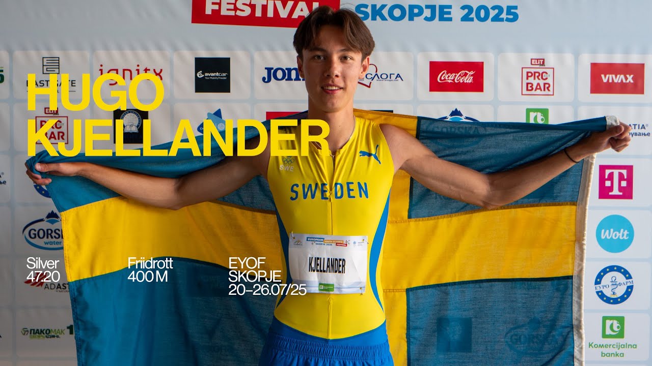 EYOF SILVER: Hugo Kjellander slår U18-rekordet på 400 m – Skopje 2025