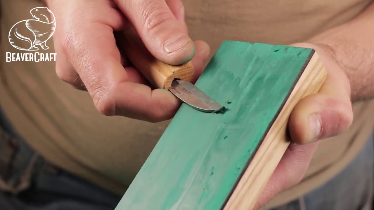 How to use a leather strop to sharpen wood carving tools, BeaverCraft UK