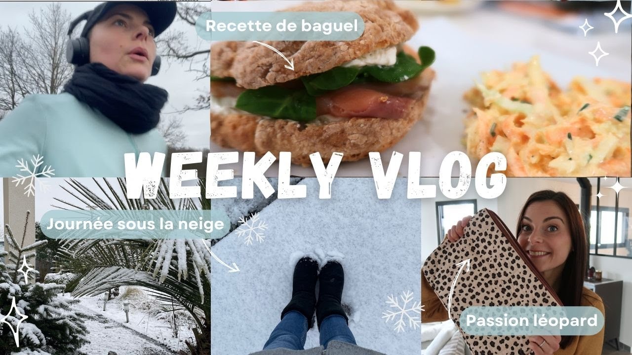 WEEKLY VLOG⎟Sous la neige❄️ Recette de bagel, run et passion léopard